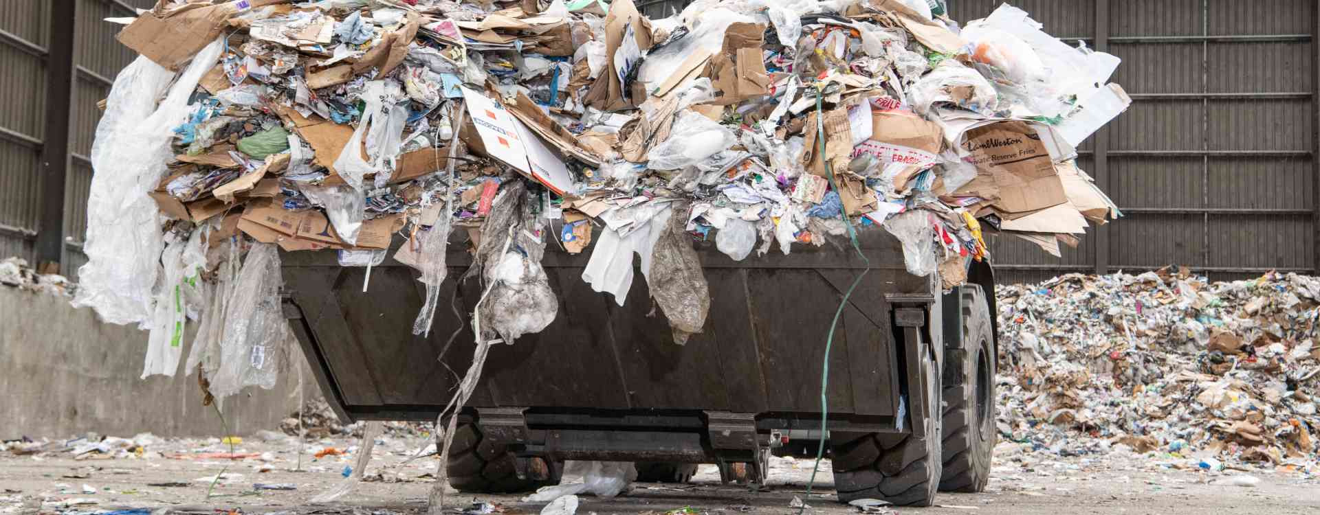 General waste being moved by loading shovel