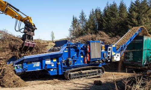 Peterson horizontal grinder processing brash