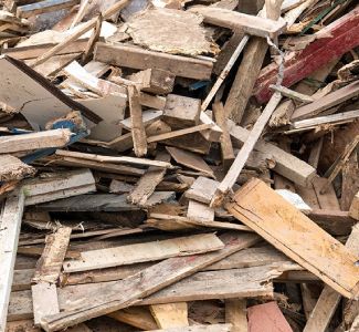 Unprocessed waste wood