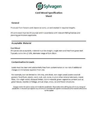 Cord Wood Specification