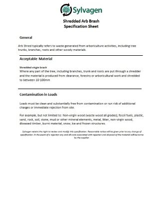 Shredded Brash Specification
