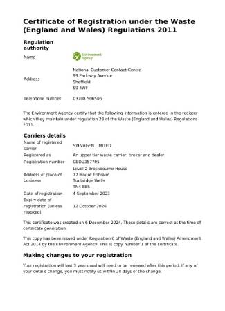 Environment Agency registration