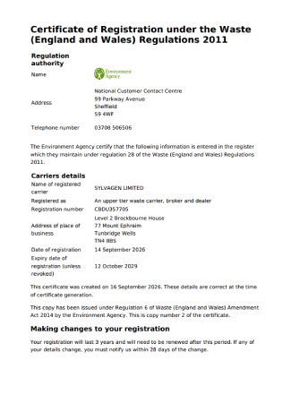 Environment Agency registration