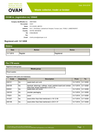 OVAM registration
